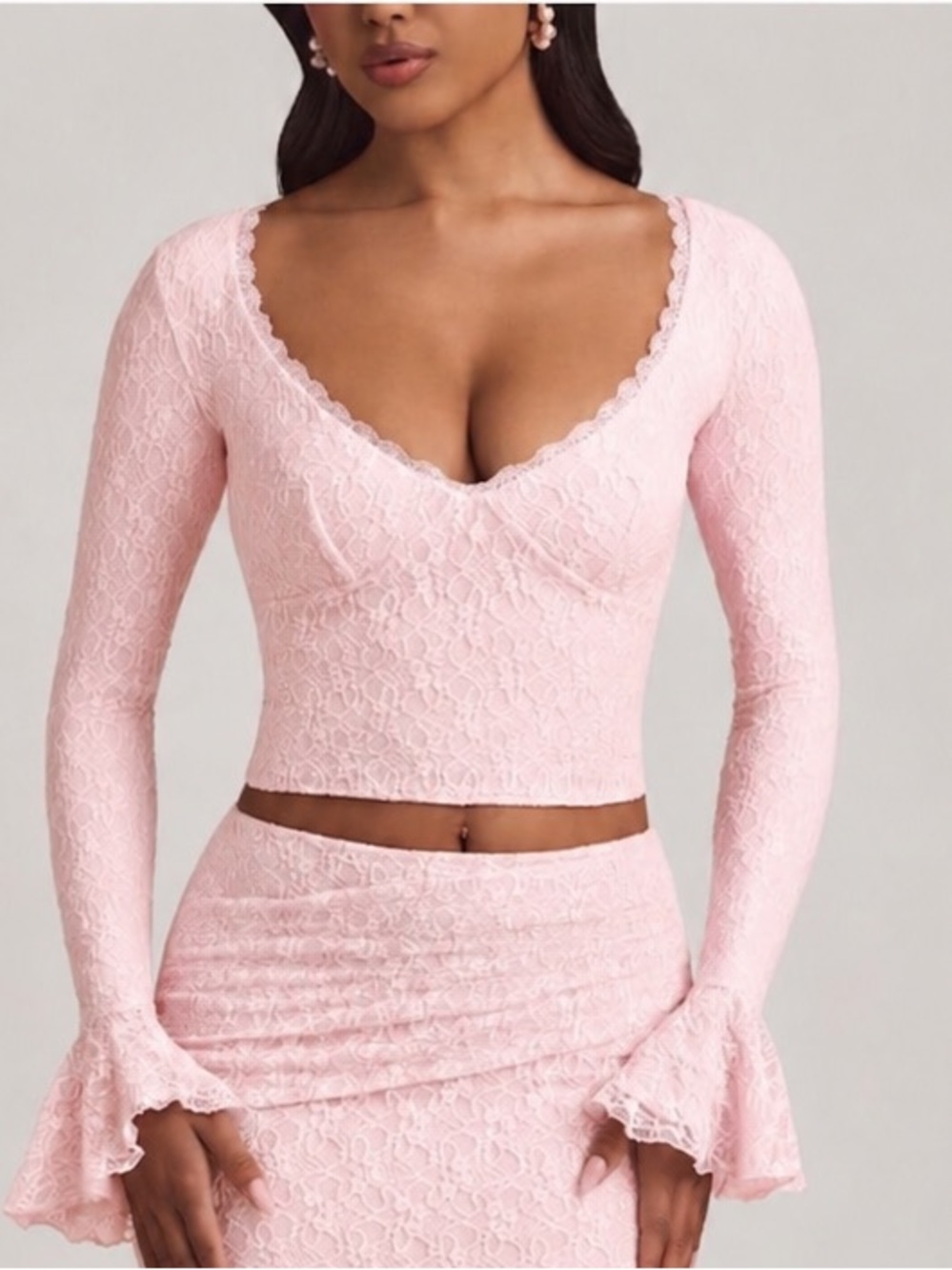 Oh Polly Baby Pink Lace Top - Dagny